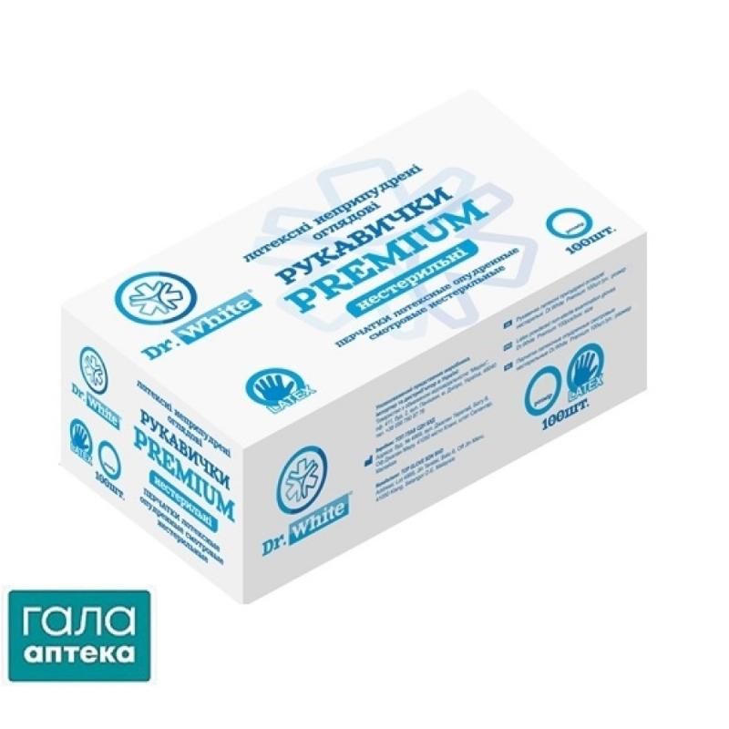 Рукавички лат.прип.ог.н / стер. р.М Dr.WHITE Classic